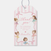 Ballet Pink Girls Bow Tutu Ballerina 1st Birthday Cadeaulabel (Voorkant)