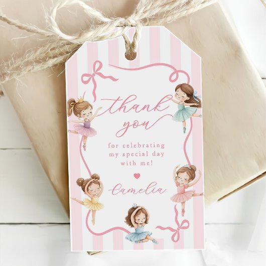 Ballet Pink Girls Bow Tutu Ballerina 1st Birthday Cadeaulabel