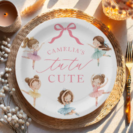 Ballet Pink Girls Bow Tutu Ballerina 1st Birthday Papieren Bordje