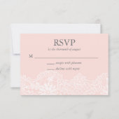 Ballet Pink Lace Wedding RSVP Kaart (Voorkant)