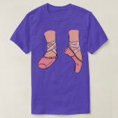 Ballet Pink pointe schoenen op het been Funny Quot T-shirt (Design voorkant)