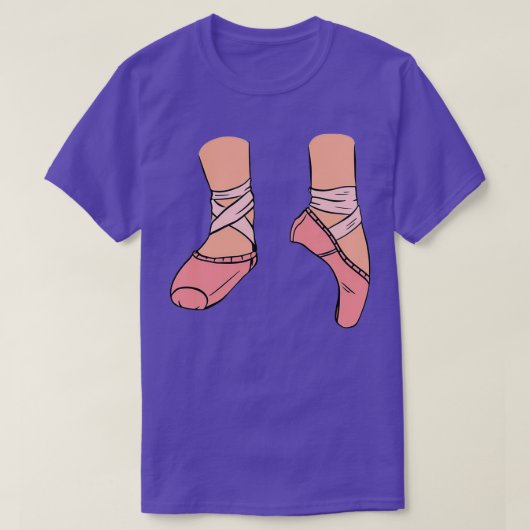 Ballet Pink pointe schoenen op het been Funny Quot T-shirt (Design voorkant)
