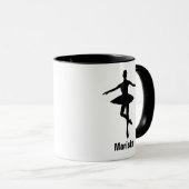 Ballet Pirouette Pose Silhouet Mok (Voorkant rechts)