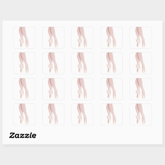Ballet Point Shoes Vierkante Sticker (Vel)