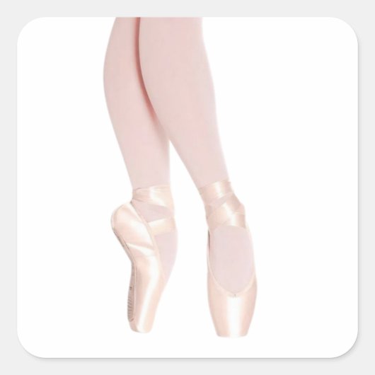 Ballet Point Shoes Vierkante Sticker (Voorkant)