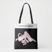 Ballet Pointe Schoen Roze en Zwart Tote Bag (Voorkant)