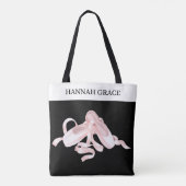 Ballet Pointe Schoen Roze en Zwart Tote Bag (Achterkant)