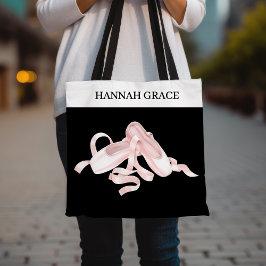 Ballet Pointe Schoen Roze en Zwart Tote Bag
