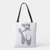 Ballet Pointe Shoe Typografie Zwart-wit Tote Bag (Achterkant)