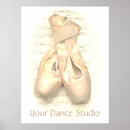 Ballet Pointe Shoes, gebilderd, aangepast Poster (Voorkant)