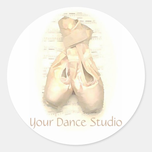 Ballet Pointe Shoes, gebilderd, aangepast Ronde Sticker (Voorkant)