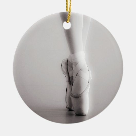 Ballet Pointe Shoes Sepia Dansend Slippers Keramisch Ornament (Voorkant)