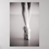 Ballet Pointe Shoes Sepia Dansend Slippers Poster (Voorkant)