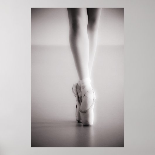 Ballet Pointe Shoes Sepia Dansend Slippers Poster (Voorkant)