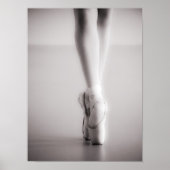 Ballet Pointe Shoes Sepia Dansend Slippers Poster (Voorkant)