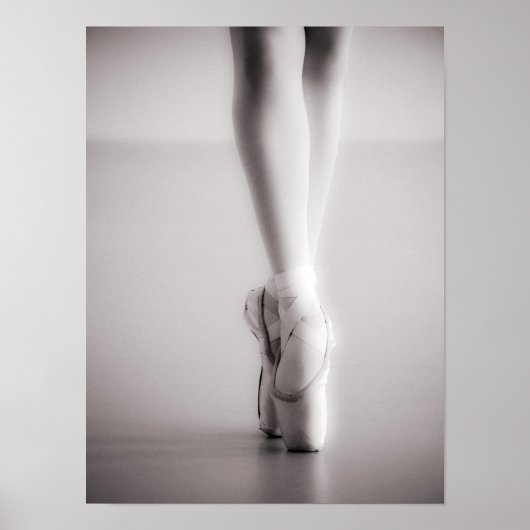Ballet Pointe Shoes Sepia Dansend Slippers Poster (Voorkant)