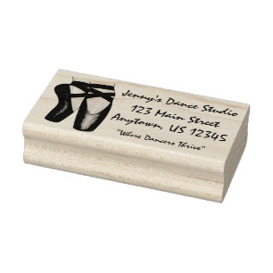 Ballet Pointe Toe Shoes Dance Studio Address Rubberstempel