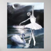 Ballet Poster: Moonlight op het meer van Swan Poster (Voorkant)