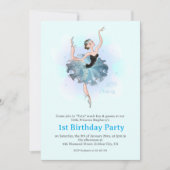 Ballet Princess 1st Birthday Pastel Illustration Kaart (Voorkant)