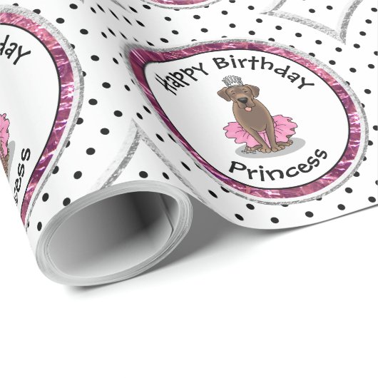 Ballet Princess Chocolate Lab Labrador Retriever Cadeaupapier (Rol Hoek)