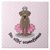 Ballet Princess Chocolate Lab Labrador Retriever Tegeltje (Voorkant)