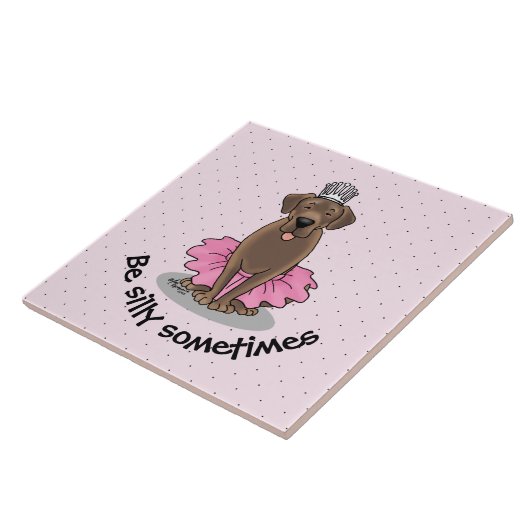 Ballet Princess Chocolate Lab Labrador Retriever Tegeltje (Zijkant)