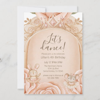 Ballet Princess Girls Fourth Birthday  Kaart