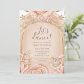 Ballet Princess Girls Fourth Birthday  Kaart (Staand voorkant)