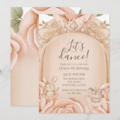 Ballet Princess Girls Fourth Birthday  Kaart (Voorkant / Achterkant)