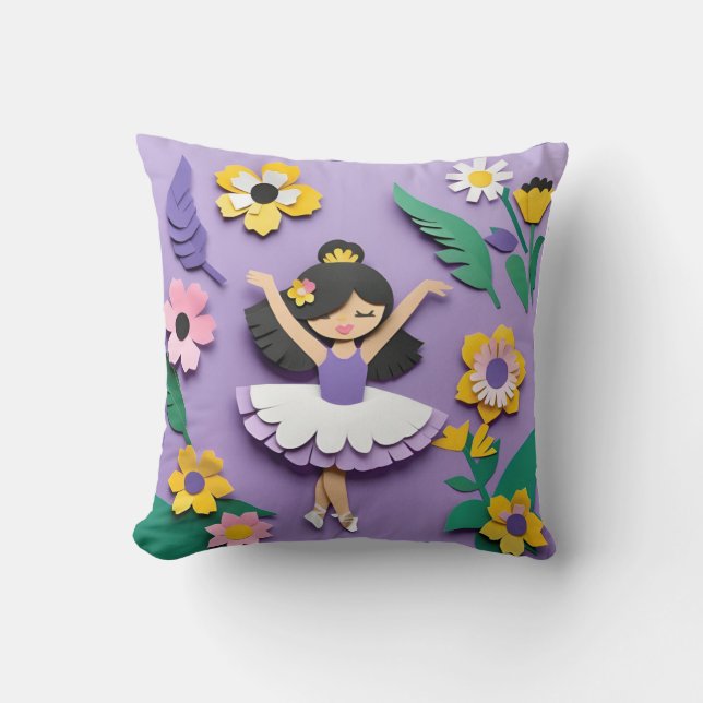 Ballet Princess I Square Pillow Kussen (Voorkant)