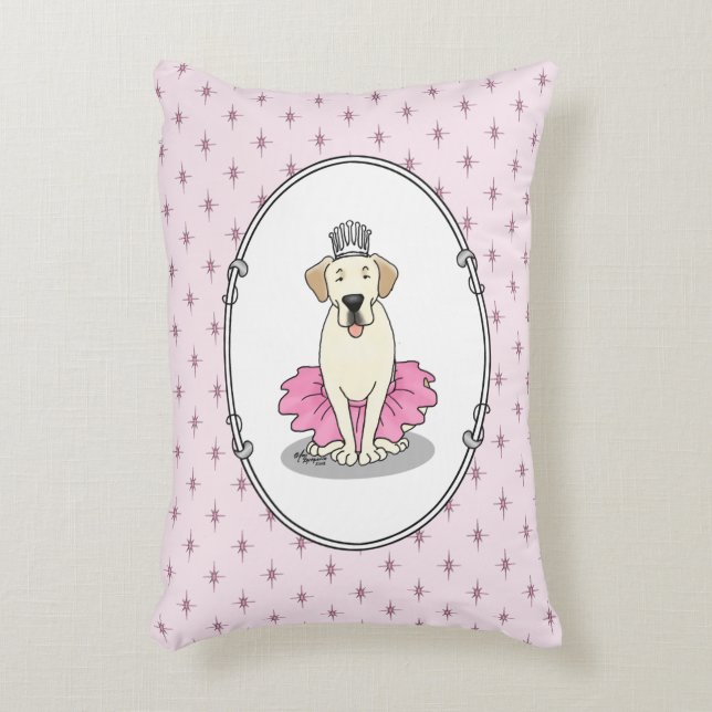 Ballet Princess Yellow Lab Labrador Retriever Dog Accent Kussen (Voorkant(Verticaal))