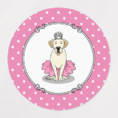 Ballet Princess Yellow Lab Labrador Retriever Dog Labels (Design 1)