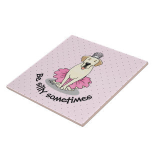 Ballet Princess Yellow Lab Labrador Retriever Dog Tegeltje