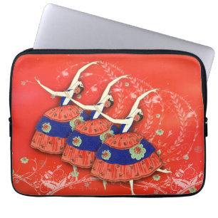 Ballet Printempas Ballerinas Red-laptophoes Laptop Sleeve