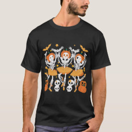 Ballet Pumpkin Skeleton Halloween T-shirt – eng