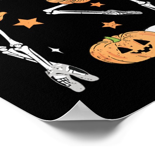 Ballet Pumpkin Skeleton Scary Halloween Poster (Hoek)