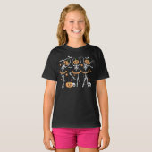 Ballet Pumpkin Skeleton Scary Halloween T-shirt (Voorkant volledig)