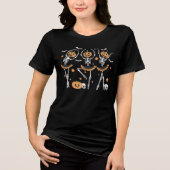 Ballet Pumpkin Skeleton Scary Halloween Tri-Blend Shirt (Voorkant)