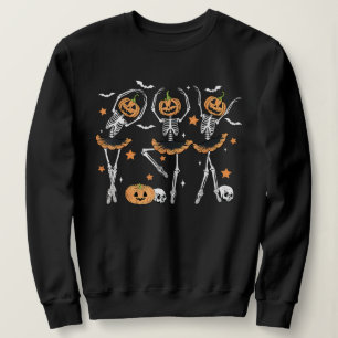 Ballet Pumpkin Skeleton Scary Halloween Trui
