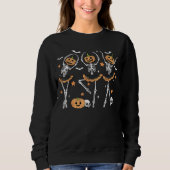 Ballet Pumpkin Skeleton Scary Halloween Trui (Voorkant)