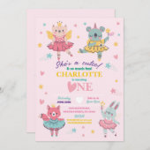 Ballet Rainbow Tutu Roze Beer Verjaardag Roze Kaart (Voorkant / Achterkant)