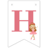 Ballet Roze Ballerina Gelukkige Verjaardag Vlaggetjes (Eerste vlag)