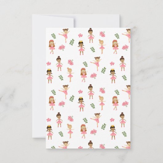 Ballet Roze Ballerina's Dancing Pattern Bedankkaart (Achterkant)