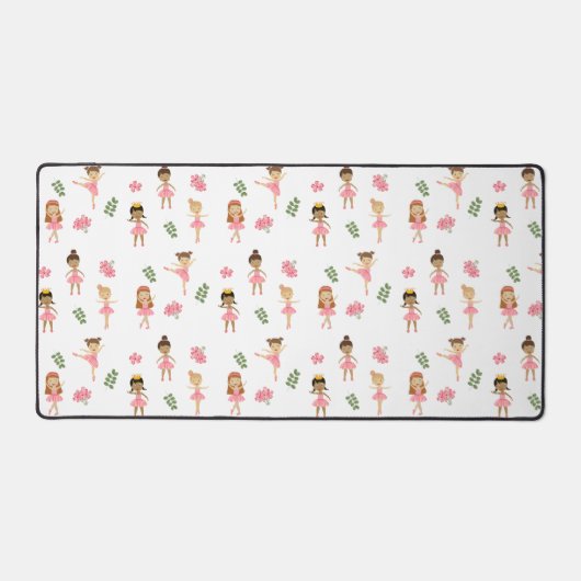 Ballet Roze Ballerina's Dancing Pattern Bureaumat (Voorkant)