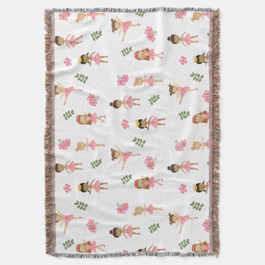 Ballet Roze Ballerina's Dancing Pattern Deken (Voorkant Verticaal)