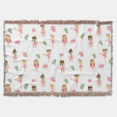 Ballet Roze Ballerina's Dancing Pattern Deken (Voorkant)