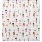 Ballet Roze Ballerina's Dancing Pattern Douchegordijn (Voorkant)