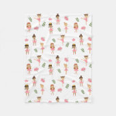 Ballet Roze Ballerina's Dancing Pattern Fleece Deken (Voorkant)