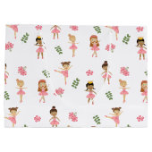 Ballet Roze Ballerina's Dancing Pattern Groot Cadeauzakje (Achterkant)