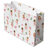 Ballet Roze Ballerina's Dancing Pattern Groot Cadeauzakje (Achterkant Gekanteld)